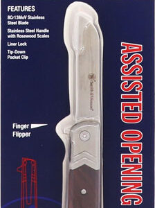 S&W KNIFE ROSEWOOD EXECUTIVE - BARLOW 2.75" FOLDING BLADE