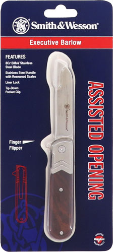 S&W KNIFE ROSEWOOD EXECUTIVE - BARLOW 2.75" FOLDING BLADE