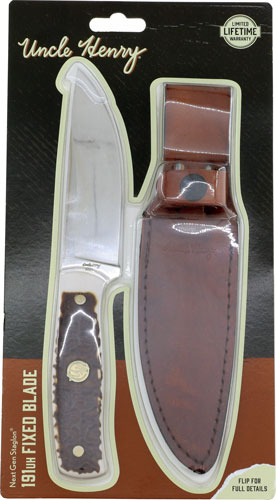 UNCLE HENRY KNIFE NEXT GEN - STAGLON 4.6" BLD W/LTHR SHTH - Image 3