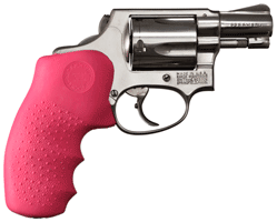 HOGUE GRIPS S&W J FRAME RUBBER - ROUND BUTT MONOGRIP PINK