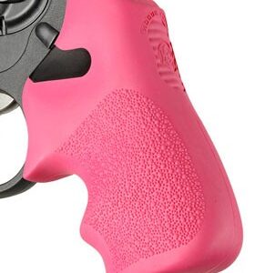 HOGUE GRIPS TAMER RUGER LCR - PINK W/FINGER GROOVE