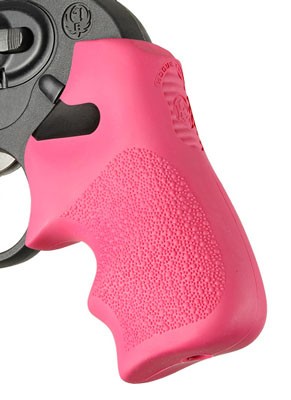 HOGUE GRIPS TAMER RUGER LCR - PINK W/FINGER GROOVE