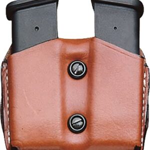 DESANTIS DOUBLE MAG POUCH OWB - LTHR FITS GLOCK 17/19/23/22 TN
