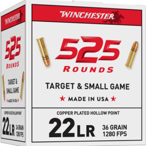 WINCHESTER 22LR 36GR PLATED HP - 1280FPS 525RD 10BX/CS