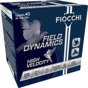 FIOCCHI 28GA 2.75" 3/4OZ #6 - 1300FPS 25RD 10BX/CS