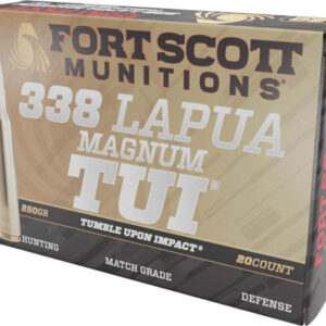 FORT SCOTT 338 LAPUA MAG 250GR - TUI SOLID COPPER 20RD 5BX/CS