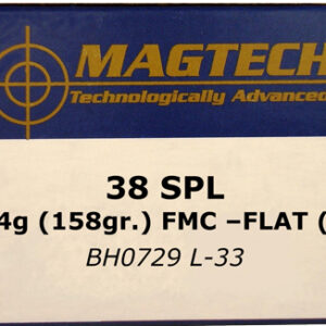 MAGTECH 38 SPECIAL 158GR LEAD - FMJ FLAT 50RD 20BX/CS