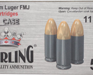 STERLING STEEL CASE 9MM 115 GR - FMJ 50 RD BOX 30 BOXES/CASE