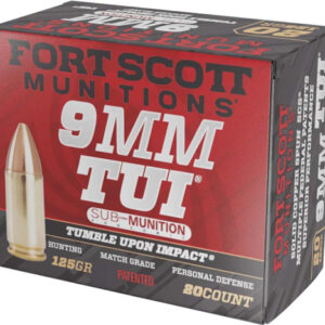 FORT SCOTT 9MM LUGER 125GR TUI - COPPER SUBSONIC 20RD 25BX/CS