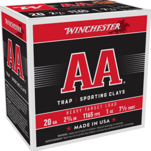 WINCHESTER AA 20GA 2.75" 1OZ - #7.5 1165FPS 250RD CASE LOT