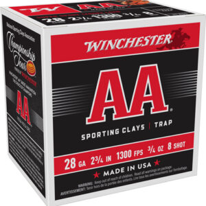 WINCHESTER AA 28GA 2.75" 3/4OZ - #8 1300FPS 250RD CASE LOT