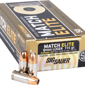 SIG AMMO 9MM 115GR ELITE - V-CROWN COMPITIION 50RD 10BX/C