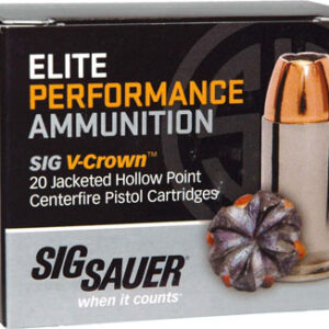 SIG AMMO 9MM 124GR ELITE - V-CROWN JHP 20RD 10BX/CS