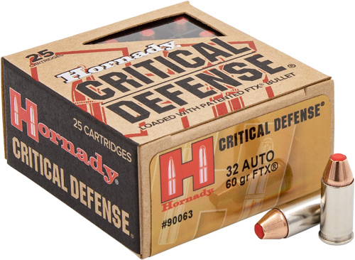 HORNADY CRITICAL DEFENSE - 32 ACP 90GR FTX 25RD 10BX/CS - Image 2