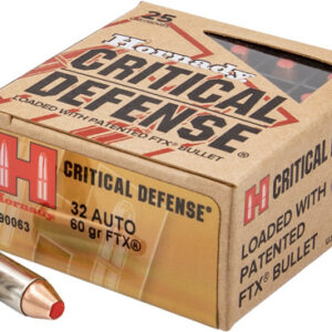 HORNADY CRITICAL DEFENSE - 32 ACP 90GR FTX 25RD 10BX/CS