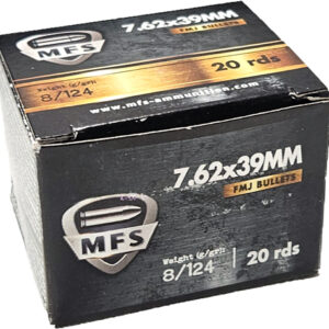 MFS 7.62X39 124GR FMJ - 20RD 50BX/CS