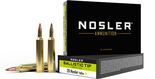 NOSLER 26 NOSLER 140GR - BALLISTIC TIP 20RD 10BX/CS