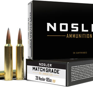 NOSLER MATCH GRADE 28 NOSLER - 185GR RDF HPBT 20RD 10BX/CS
