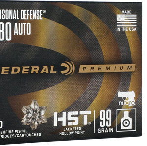 FEDERAL PREMIUM 380 ACP - 99GR HST JHP 20RD 10BX/CS