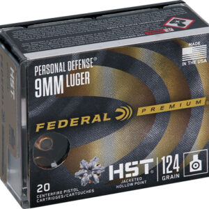 FEDERAL PREMIUM 9MM LUGER - 124GR HST JHP 20RD 10BX/CS