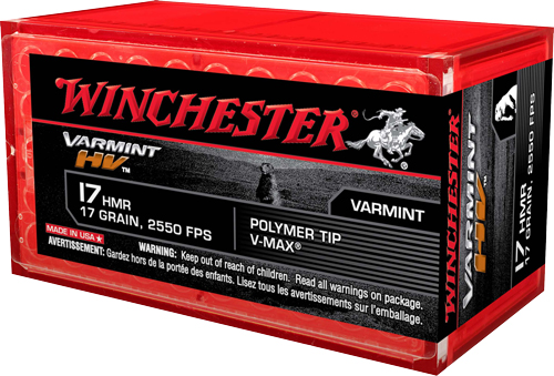 WINCHESTER VARMINT HV 17HMR - 17GR 2550FPS V-MAX 50RD 20BX/C