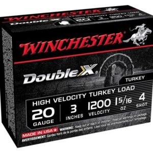 WINCHESTER DOUBLE-X 20GA 3" - 1-5/16OZ #4 10RD 10BX/CS