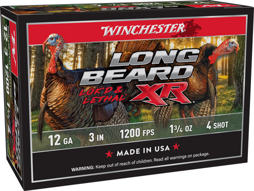 WINCHESTER LONG BEARD XR 12GA - 3" 1-3/4OZ #4 10RD 10BX/CS