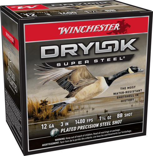 WINCHESTER DRYLOK 12GA 3" - 1-1/4OZ #BB 25RD 10BX/CS