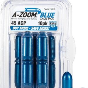 A-ZOOM METAL SNAP CAP BLUE - .45ACP 10-PACK