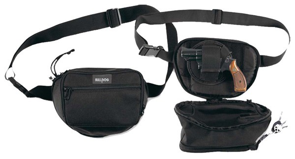 BULLDOG FANNY PACK HOLSTER FOR - SM GUN BLACK 9" W/ UNIV HOLSTR