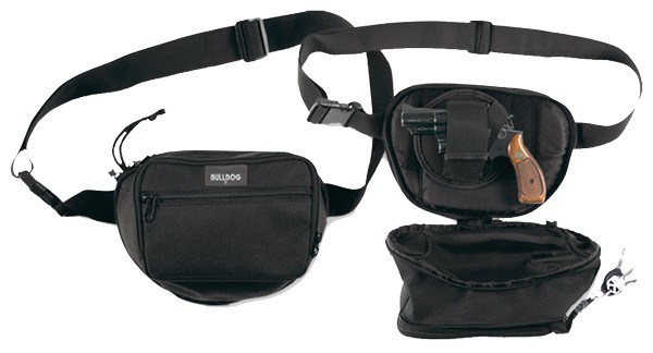 BULLDOG FANNY PACK HOLSTER FOR - MED GUN BLK 10" W/ UNIV HOLSTR