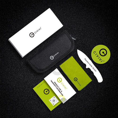 CIVIVI KNIFE ELEMENTUM II 2.9" - DAIMOND PATTERN GRAY/BLACK - Image 4