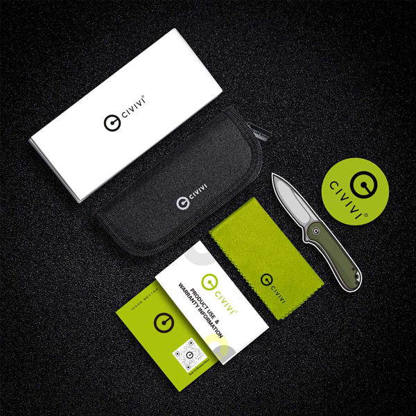 CIVIVI KNIFE BRAZEN 3.46" - NATURAL G-10/STONEWASH BLADE - Image 4