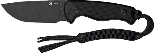 CIVIVI KNIFE TIMBERBARK 3.2" - FIXED BLACK/BLACK G10 STNWASH