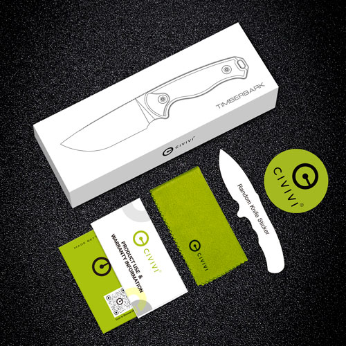 CIVIVI KNIFE TIMBERBARK 3.2" - FIXED GREEN MICARTA/BLK STNWSH - Image 2