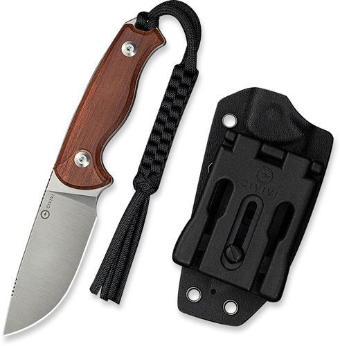 CIVIVI KNIFE TIMBERBARK 3.2" - FIXED GUIBOURTIA WOOD/SATIN - Image 3