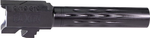 FAXON FITS GLOCK 19 BARREL 9MM - FLAME FLUTED NON THREADED BLK