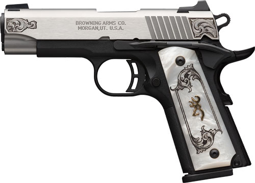 BROWNING 1911-380 SS/ENGRAVED - 380ACP FS 4.25" WHITE PEARL - Image 2