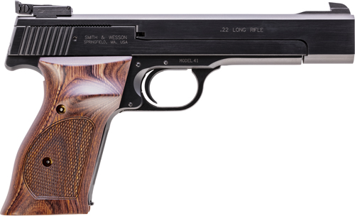 S&W 41 22LR 5.5" HB AS - 10SH-ATS-TS-DT BLUED WOOD - Image 2