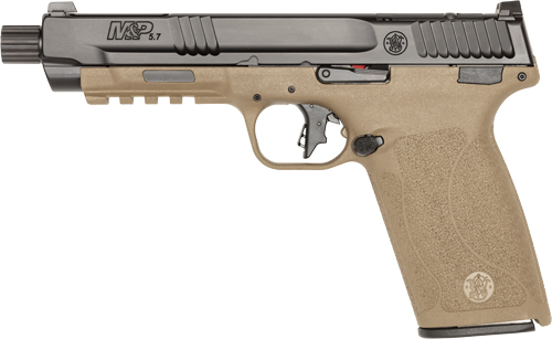 S&W M&P 5.7 NO THUMB SAFETY 5" - 2-22 RD MAGS OPTIC CUT FDE/BLK