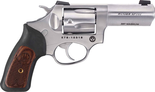RUGER SP101 357 MAGNUM 3" - FS SS RUBBER/WOOD WILEY CLAPP
