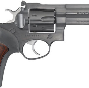 RUGER GP100 357MAG 4.20" ADJ. - BLUE RUBBER W/HARDWOOD 7-SHOT