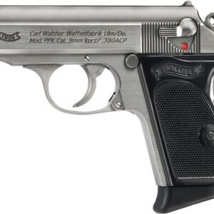 WALTHER PPK 380ACP SS FS - 6+1 RD BLACK SYNTHETIC GRIPS