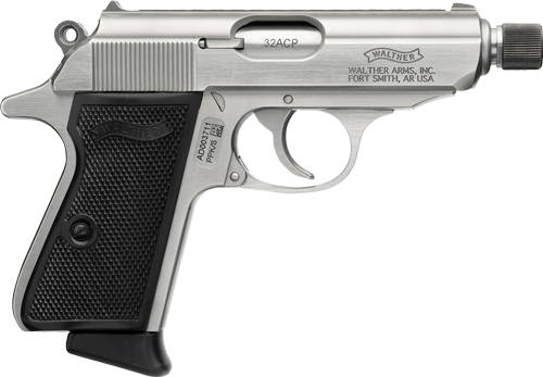 WALTHER PPK/S SD 32ACP FS 7RD - STAINLESS BLACK GRIPS