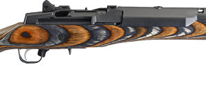 RUGER MINI-14 5.56MM LAMINATED - CHEVRON BROWN/BLACK STOCK BLUE