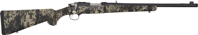 RUGER 77/357 357 MAGNUM - BLUE CAMO W/RINGS THREADED