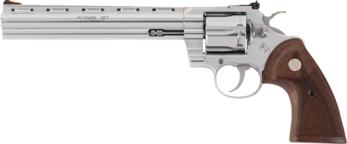 COLT PYTHON 357MAG 8" 6RD - STAINLESS WALNUT GRIPS