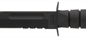 KA-BAR FIGHTING/UTILITY KNIFE - 7" SERR W/PLASTIC SHEATH BLACK