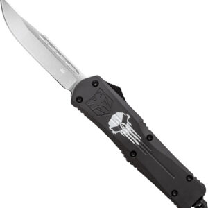 COBRATEC LARGE FS3 OTF BLACK - PUNISHER 3.5" D2 STEEL DRP PNT