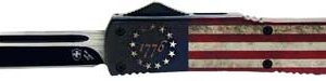 TEMPLAR KNIFE SLIM OTF BETSY - ROSS FLAG 3.1" BLACK DROP PNT